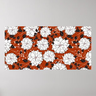 Einladung oder Hochzeitskarte mit abstraktem Blume Poster