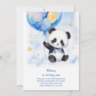 Einladung Panda zum ersten Geburtstag