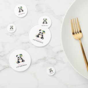 Einladung Panda zum Geburtstag, Panda Girl Geburts Konfetti