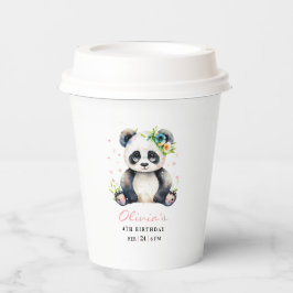 Einladung Panda zum Geburtstag, Panda Girl Geburts Pappbecher