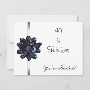 Einladung Party Black Pailletten-Blume Fantastisch