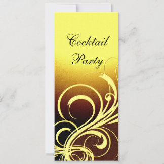 Einladung Party Elegante Gelbe goldbraune Blüte