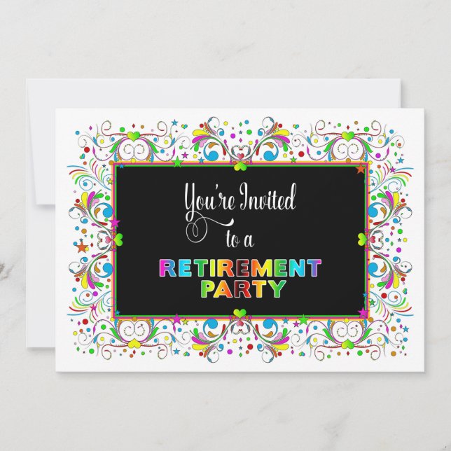 Einladung, Party für die Altersvorsorge, lebhafte  Einladung (Vorderseite)