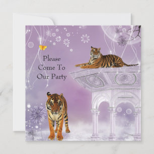 Einladung Party Tigers in Flowerworld