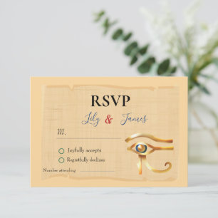 Einladung Pharaonisches Erbe auf Papyrus Hochzeit