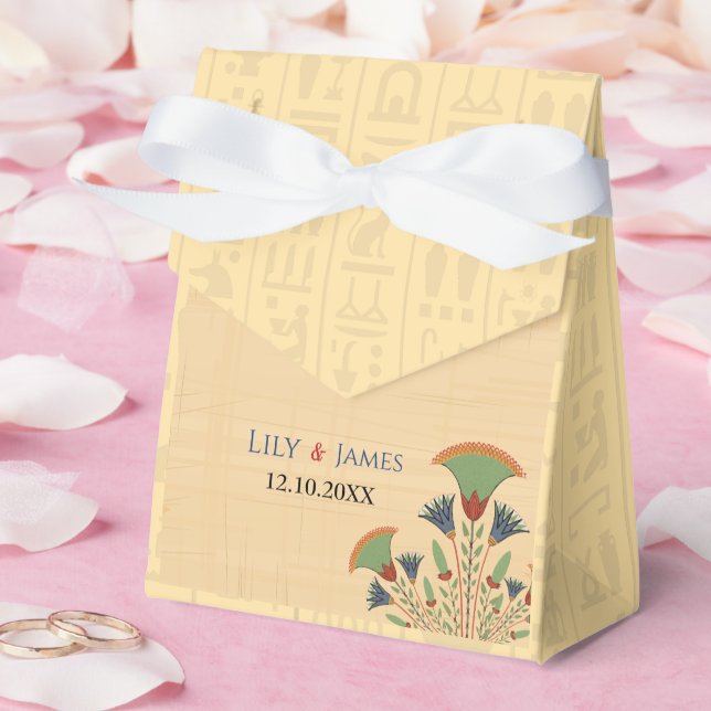 Einladung Pharaonisches Erbe auf Papyrus Hochzeit Geschenkschachtel (Hochzeit)