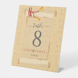 Einladung Pharaonisches Erbe auf Papyrus Hochzeit Sockelschild