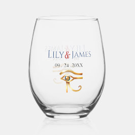 Einladung Pharaonisches Erbe auf Papyrus Hochzeit Weinglas Ohne Stiel