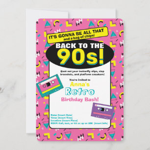 Einladung Pink 90er