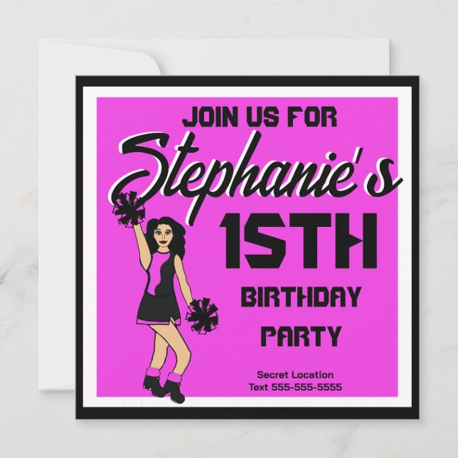 Einladung Pink Cheer #2 (Vorderseite)