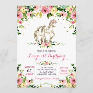 Einladung Pony Birthday, Einladung zum Pferderaufe