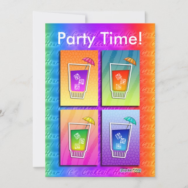 Einladung - Pop Art Cocktails (Vorderseite)