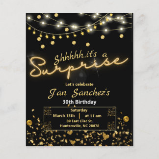 Einladung QRcode für die schwarze und goldene Über Flyer