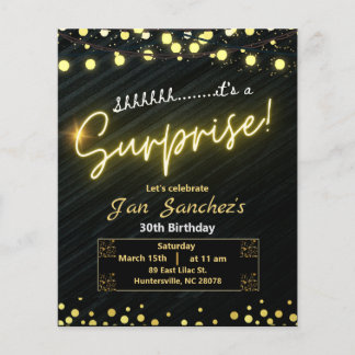 Einladung QRcode für die schwarze und goldene Über Flyer