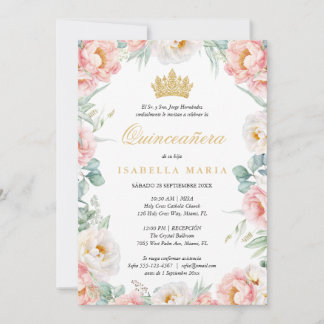 Einladung Quinceañera Pink Para Editar Español