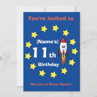 Einladung - Raketenschiff Custom Birthday - Name h