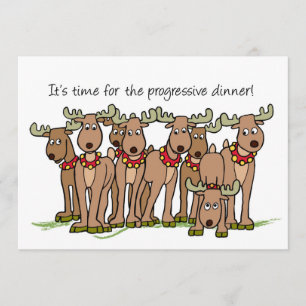 Einladung Reindeer Progressive Abendessen