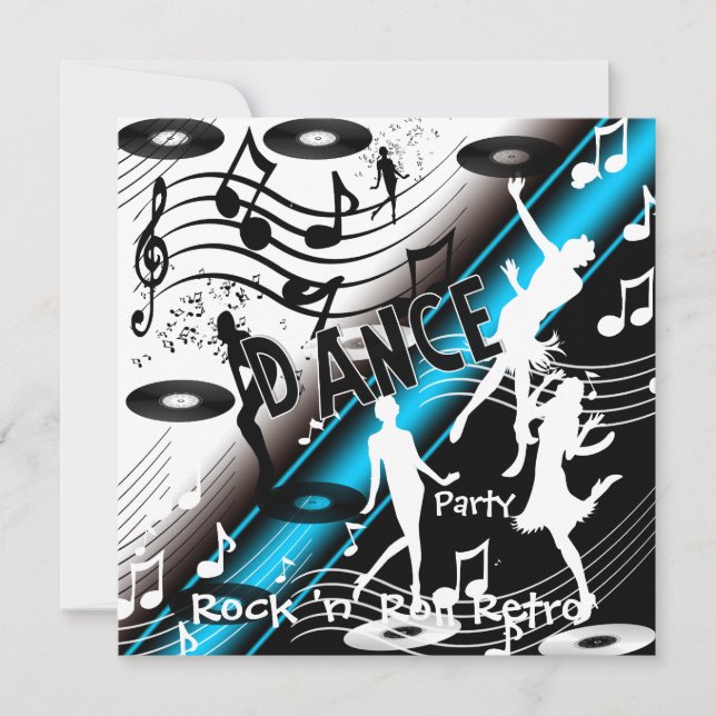 Einladung Rock 'n' Roll Retro Dance Party (Vorderseite)