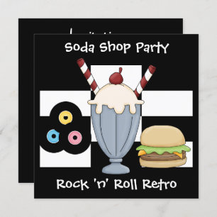 Einladung Rock 'n' Roll Retro Soda Shop Party