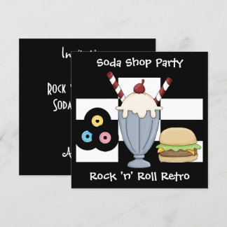 Einladung Rock 'n' Roll Retro Soda Shop Party