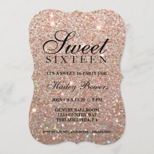 Einladung - Rose Gold Glit Fab 16 . Geburtstag