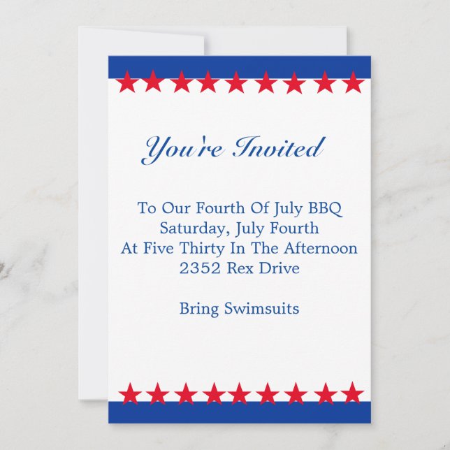 Einladung rot, weiß und blau (Vorderseite)