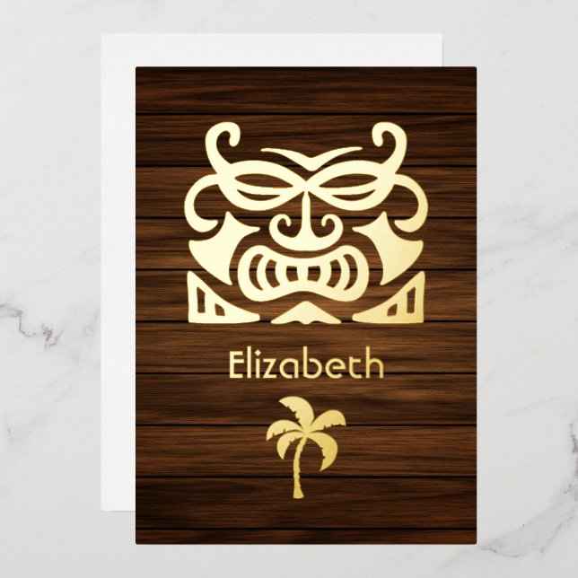 Einladung rustikaler Tropischer Brautparty (Vorderseite/Rückseite)