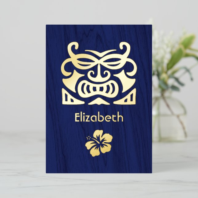 Einladung rustikaler Tropischer Brautparty (Stehend vorne)