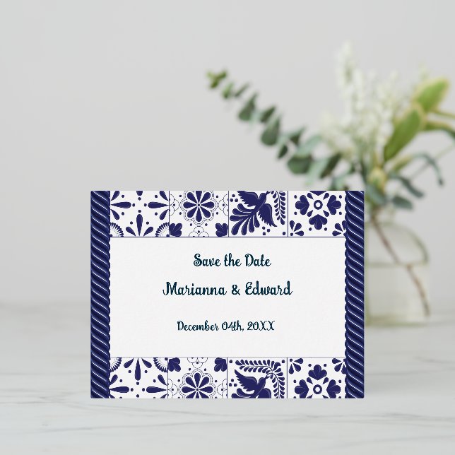 Einladung Save the Date Postkarte (Stehend vorne)