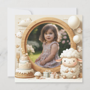 Einladung Schafsrahmen zum Foto am Geburtstag