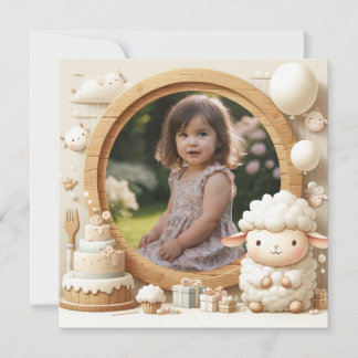 Einladung Schafsrahmen zum Foto am Geburtstag