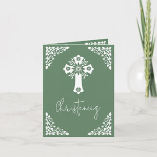 Einladung (schreiben) Blumenkreuz-Taufe Fern Green