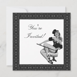 Einladung Schwarz-Weiß-Stil Pin-Up-Girl 5