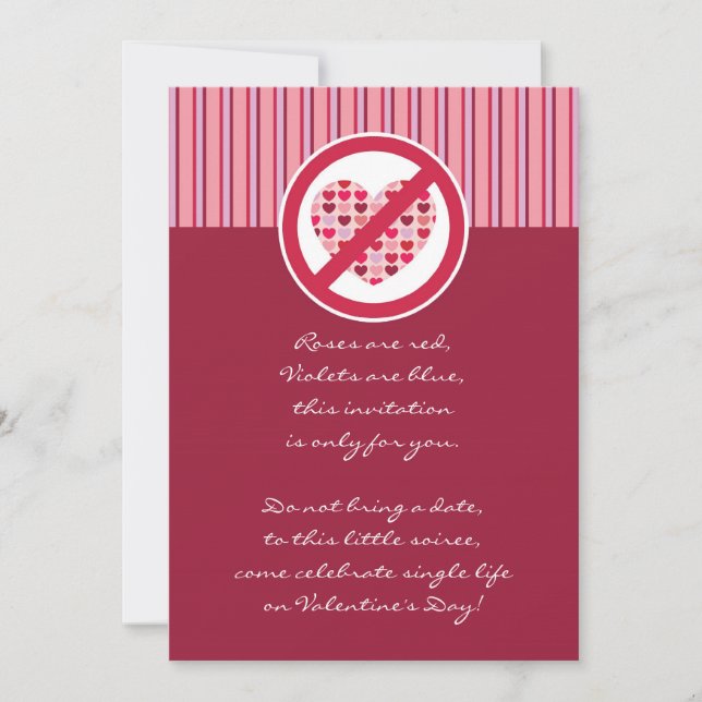 Einladung Single-Partyvalentines Tages (Vorderseite)