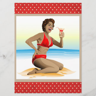 Einladung Sommerliches Button mit Cocktail