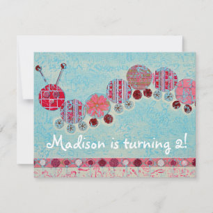 Einladung: Spielende Raupe Einladung