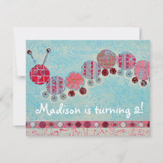 Einladung: Spielende Raupe Einladung