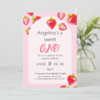 Einladung süße Erdbeere