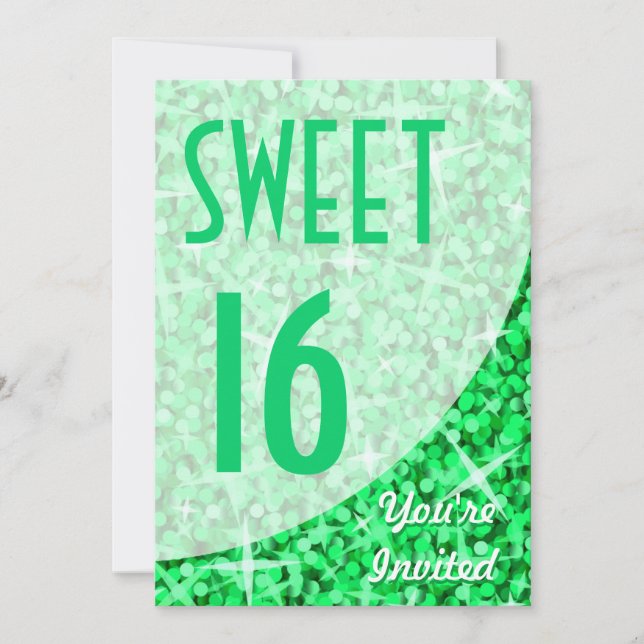 Einladung "Sweet 16" von Glitz Green (Vorderseite)