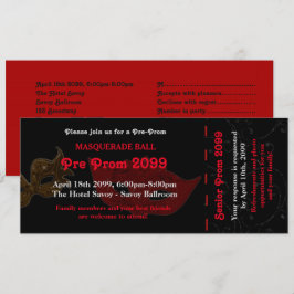 Einladung Ticket Masquerade Style, chic