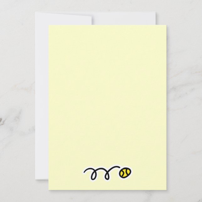 Einladung und Schreibwaren mit Tennisball-Design (Vorderseite)