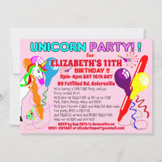 Einladung UNICORN bringt Geburtstagsparty Spaß