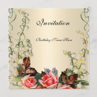 Einladung viktorianisch hübsche Blumenrosen