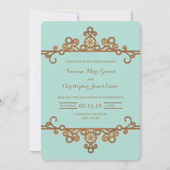 Einladung| Vintage Nautik Einladung (Vorderseite)