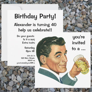 Einladung Vintager erwachsener Männchen zum Geburt