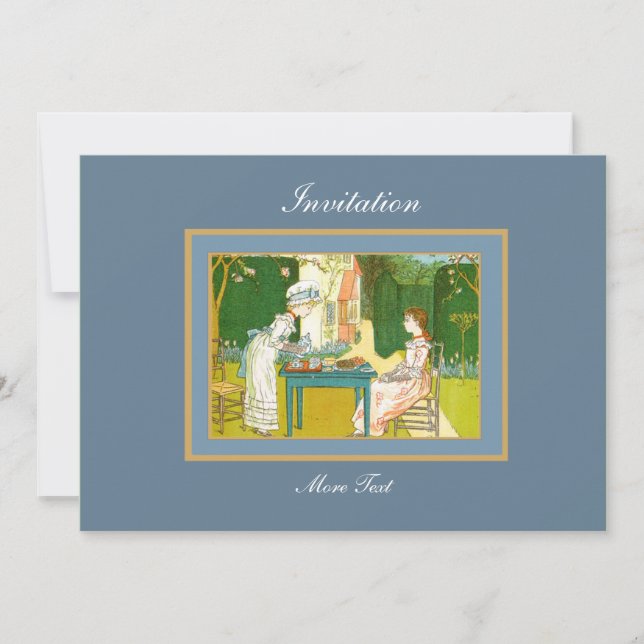Einladung Vintages Viktorianisches Tee-Party (Vorderseite)
