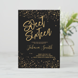 Einladung von 16 . Geburtstag Black and Gold zum G