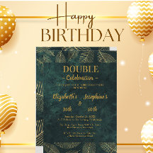 Einladung von Adult Joint Double Birthday Gala