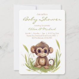 Einladung von Affen Themed Baby Dusche