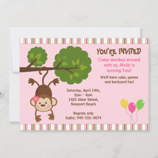 Einladung von Affen zum Geburtstag mit Matching En